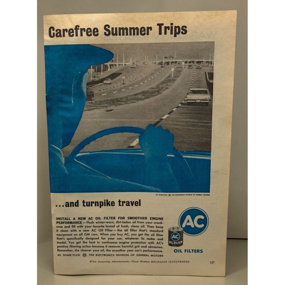 AC Oil Filters Vintage Print Ad 1960s General Motors GM Retro Auto Parts